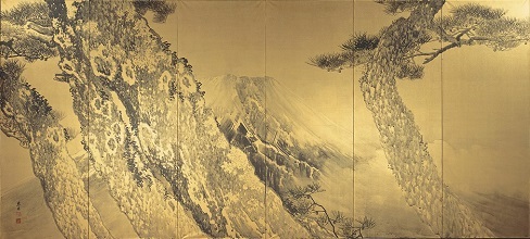 「松二富士山」（左隻）