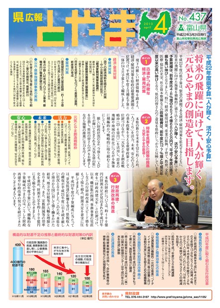 県広報とやま　2010年（平成22年）4月号　No.437　表紙