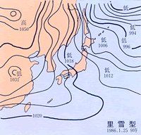 里雪型の天気図