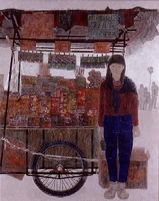 佐々木久子日本画「祭の日」