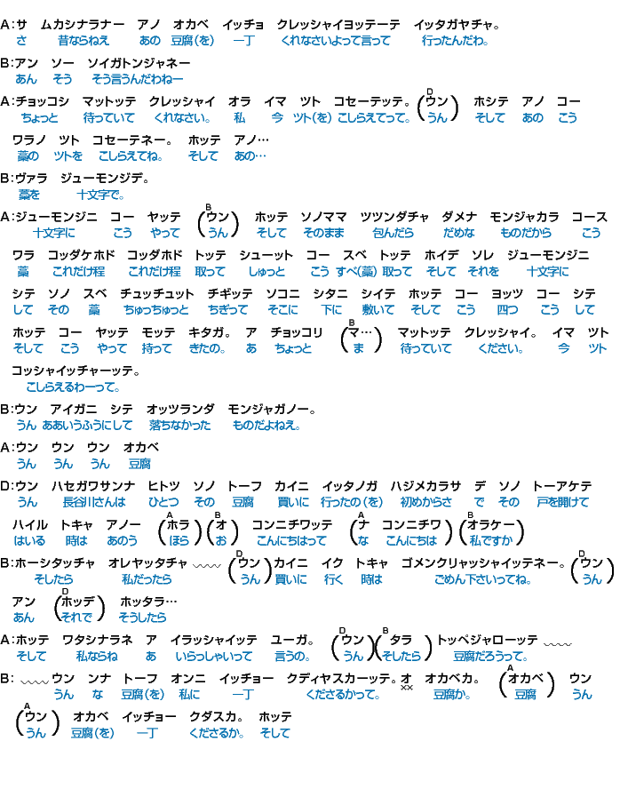 会話　～あいさつの文句～