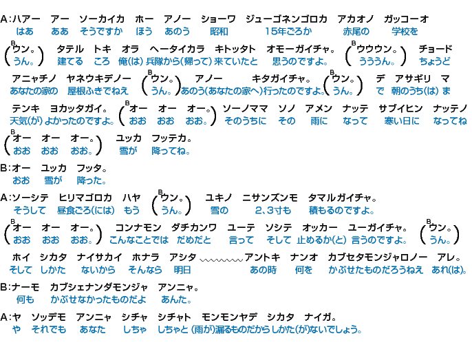 会話　～合掌屋根のふきかえ～