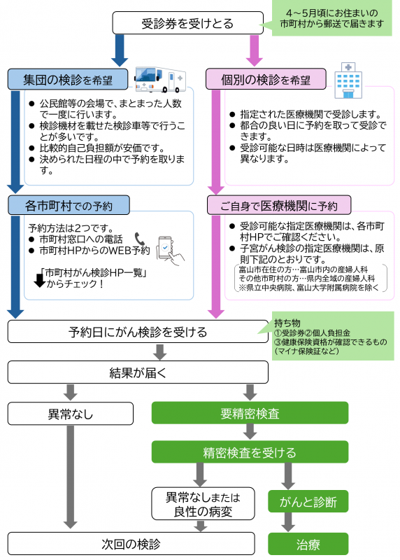 市町村がん検診の流れ