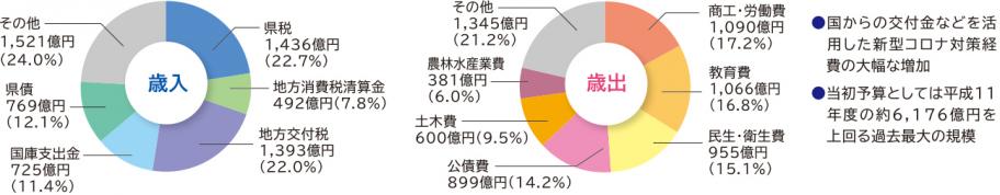 歳入歳出円グラフ