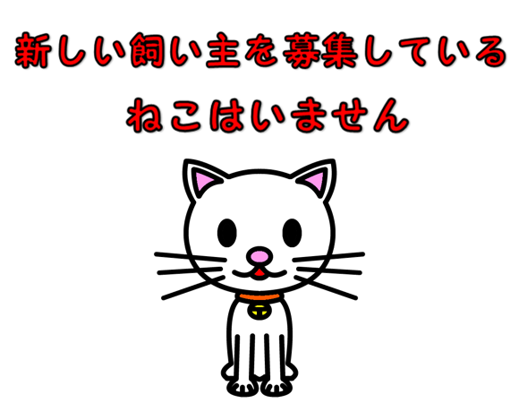 新しい飼い主さんを募集しているねこはいません