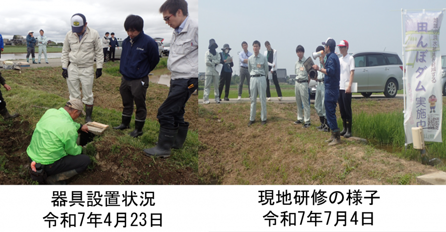 田んぼダム実証試験の様子