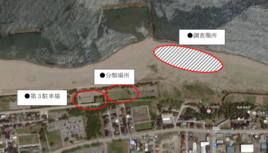 岩瀬浜海水浴場第3駐車場付近