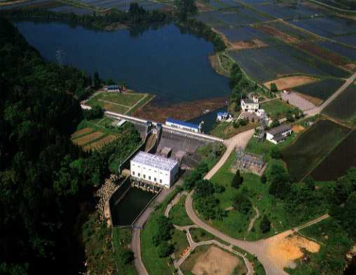 和田川ダムを上空から撮影した画像