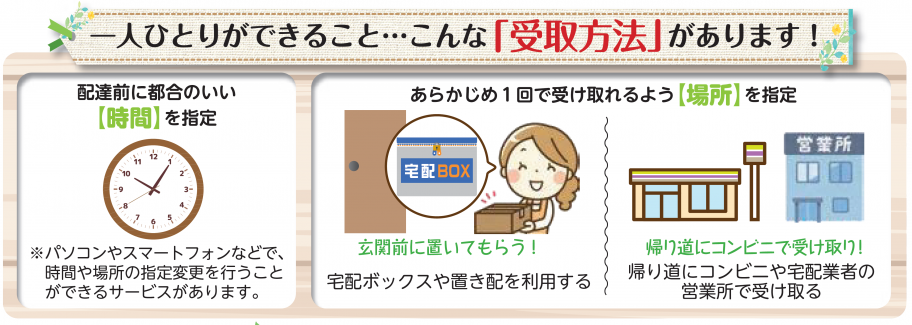 ライフスタイルに合わせた受取りを！
