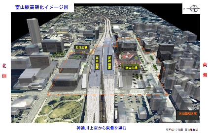 富山駅高架化イメージ図