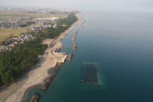 富山海岸の空中写真