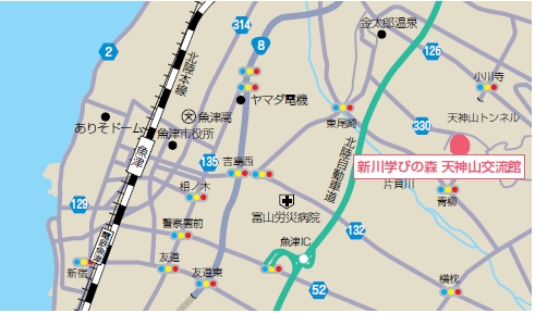 天神山交流館へのアクセス地図