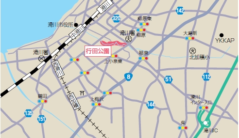 行田公園へのアクセス地図