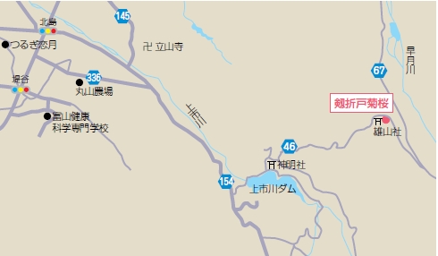 剱折戸菊桜へのアクセス地図