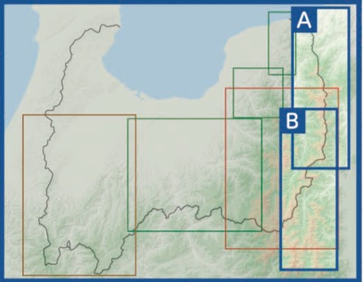 後立山連峰のグレーディング対象マップ