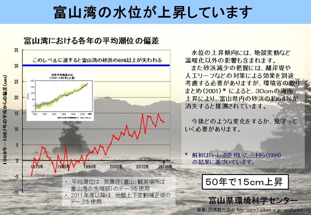 富山湾の水位のグラフ